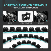 Barre lumineuse modulaire incurvée réglable de 38/40/42/48/50/52 pouces avec feux de jour ambre adaptée aux Polaris RZR General Can Am Maverick Defender ATV UTV