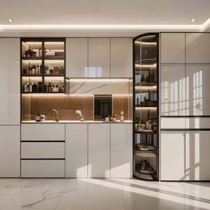 Wine Cabinet with Durable Wood Construction Elegant Design Easy <b>Assembly</b> Wine Racks - Product Image 1