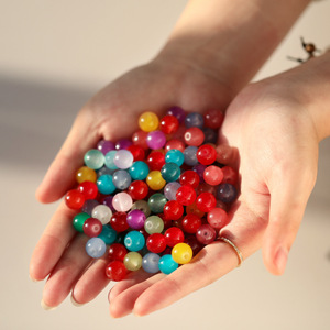 Perles de verre rondes 10 mm imitation jade, perles en vrac pour la fabrication de bijoux et bracelets DIY - Product Image 3