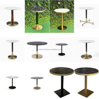 Table ronde blanche moderne en marbre pour restaurant café