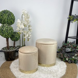 Handmade Convertible Foldable Pouf Ottoman Round Stool Multi-Purpose <strong>Footstool</strong> for Bedroom Living Room Hotel Decor Modern - Product Image 3