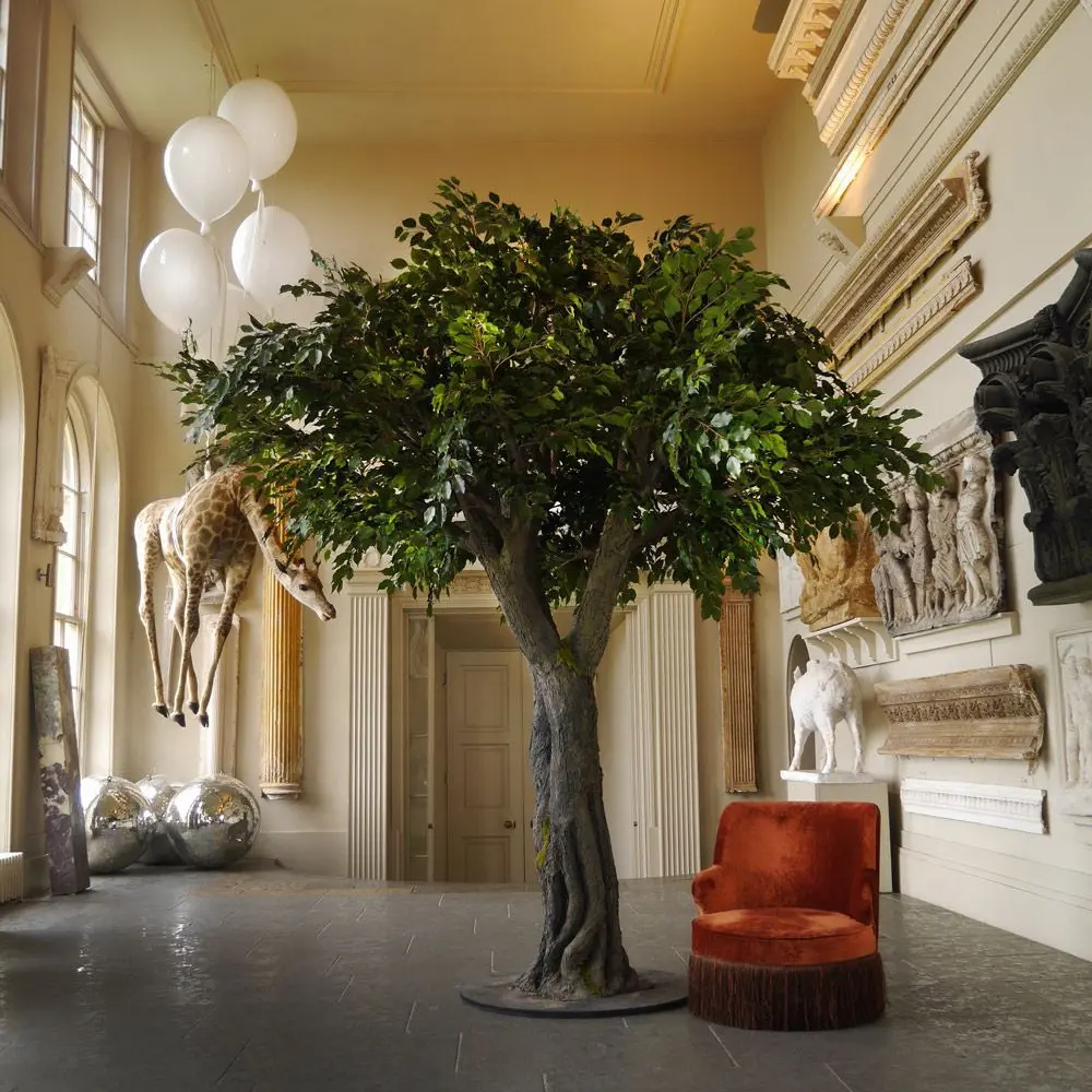 Fabrik individualisierter großer schattenartiger künstlicher Baum für den Außenbereich lebensgroße künstlicher Ficus Baum zur Dekoration Banyan