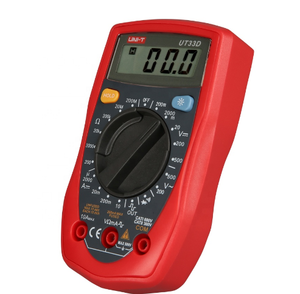 UNI-T UT33D+ มัลติมิเตอร์แบบดิจิตอล เครื่องวัดอเนกประสงค์ ฟิวส์คู่ จอ LCD มีไฟพื้นหลัง พกพาสะดวก สีแดง/เทา 1999 ค่าที่แสดง - Product Image 1