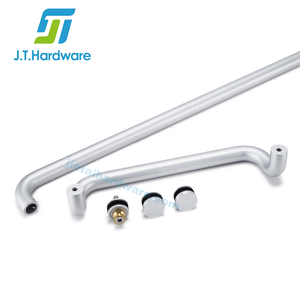 מוצק אלומיניום מסחרי צר מדרגות דלת Pulles לדחוף בר ולמשוך ידית סט - Product Image 3