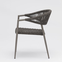 Chaise de salle à manger de luxe moderne avec corde tissée chaise intérieure et extérieure avec cadre en aluminium pour patio de restaurant