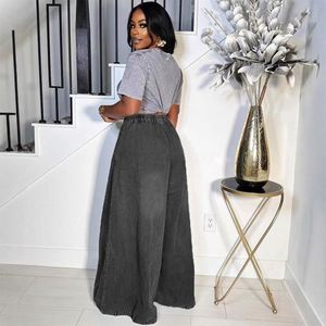 Jeans Denim Neri a Vita Alta, Gamba Larga, Stile Boyfriend, Baggy, Modello Mom Personalizzati - Product Image 4