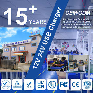 Универсальное автомобильное зарядное устройство 12V 24V QC3.0 + <span class=keywords><strong>USB</strong></span> Type C PD зарядное устройство с вольтметром - Product Image 5