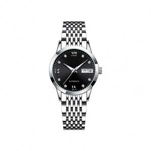 Relojes Mecánicos de Moissanita de Moda al por Mayor para Parejas, Reloj Automático de Doble Fecha, Reloj de Pulsera de Lujo Resistente al Agua - Product Image 2