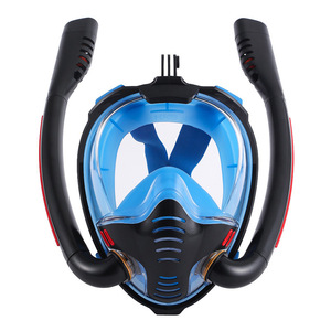 Masque de plongée intégral à double tube en silicone liquide et verre trempé pour adultes - Product Image 5