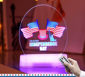 Jour <span class=keywords><strong>de</strong></span> l'Indépendance Décoration Lumières LED Veilleuse Acrylique <span class=keywords><strong>4</strong></span> juillet USA Produit Memorial Day - Product Image 2