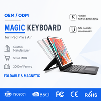 Nouvel étui clavier magnétique intelligent sans fil BT avec trackpad pour iPad Pro 12.9/12/9 2018-2022, rétroéclairage RGB, matériaux PU+TPU+ABS, USB HL100