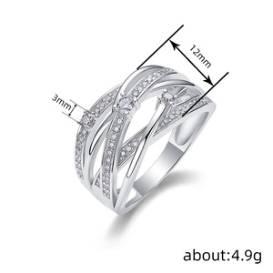 Anello a croce da donna, minimalista, geometrico, alla moda, per uso quotidiano - Product Image 4