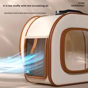 Taşınabilir kedi ve köpek seyahat taşıyıcısı Oxford tuval fermuar kapatma ile evcil hayvan sırt çantası arabası uzay kapsül bavul evcil hayvanlar için - Product Image 3