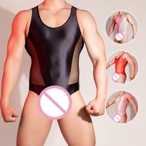 Top di vendita trasparente stretto <span class=keywords><strong>in</strong></span> un pezzo canotta di seta <span class=keywords><strong>collant</strong></span> Stretch senza cuciture da uomo Sexy biancheria intima Spandex/Nylon solido - Product Image 2