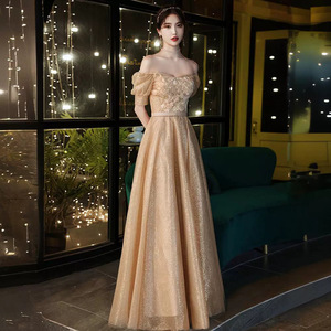 Champagne Gold Chiffon Embroidery Ball Gown Wedding Dress Sweetheart Neckline Empire Waist Floor Length for Petite Women - Product Image 3