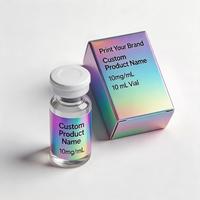 Étiquettes en vinyle imperméables personnalisées, boîtes en papier pour peptides, 2 ml, 3 ml, 5 ml, 10 ml, 20 ml, boîte d'emballage pour flacons avec service de conception gratuit