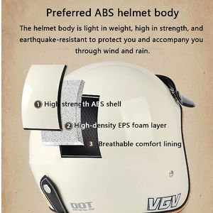 Özel DOT ECE sertifikalı <span class=keywords><strong>3</strong></span>/4 açık kask erkekler için hakiki deri güvenlik Vintage klasik motosiklet bisiklet malzeme - Product Image 5