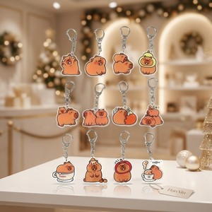 Llavero de acrílico personalizado HanXin con diseño de <span class=keywords><strong>marmota</strong></span> kawaii, accesorio bonito para bolso con forma de animal, regalo de papelería DIY, proveedor mayorista de fábrica - Product Image 1