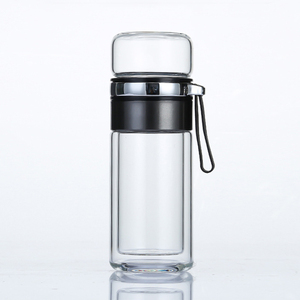 Botella de Té de Vidrio <span class=keywords><strong>con</strong></span> Doble Pared y Infusor de Acero Inoxidable, Botella de Agua de Vidrio, Éxito de Ventas JM - Product Image 4