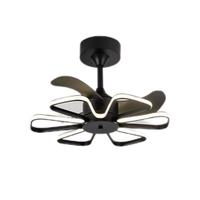 Ventilateur de plafond moderne en métal avec télécommande, moteur DC, 6 vitesses, LED dimmable, style nordique simple, CRI 95 élevé, pour salle de bain