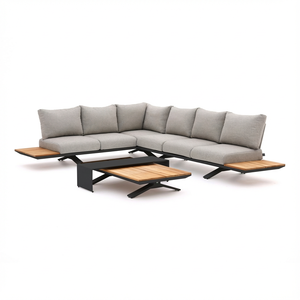 Ensemble de canapés de patio en aluminium en forme de L, écologiques, imperméables, pour <span class=keywords><strong>jardin</strong></span>, terrasse, balcon, appartement, parc, détente - Product Image 5