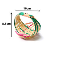 Paniers en bambou écologiques tressés à la main, style floral, 100 % ronds, de qualité alimentaire, faits à la main pour bonbons et fruits, décoration de mariage