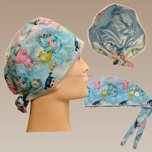 Cappelli Chirurgici con Stampa Topolino Cartoon, Berretti da Infermiere con Laccetti Posteriori, Cappelli Chirurgici con Fodera in Raso per Dottori Uomini - Product Image 3