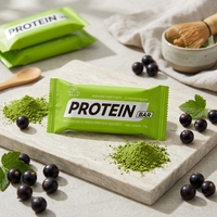 Barres protéinées au lait matcha vert, faibles en glucides, compatibles avec le régime cétogène, mini barres au goût de cassis pour adultes