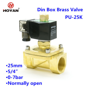 Válvula Solenoide de Latón Hoyan PU-25K de 1 Pulgada, Normalmente Abierta, 2 Vías, 12V 24V DC, 110V 220V AC, para Agua/Aire/Aceite/Diésel - Product Image 2