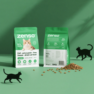 Sacchetto di plastica personalizzato OEM di grandi dimensioni 5kg 10kg 15kg manico fondo piatto richiudibile cerniera Pet cane cibo sacchetto - Product Image 6