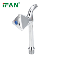IFAN fournit de longs robinets et robinets à poignée triangulaire robinet de roue 1/2 ''robinets de salle de bain à noyau en plastique pour eau froide