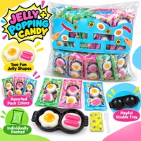 Bonbons gélifiés amusants en forme d'œuf frit double, collation pour petit-déjeuner