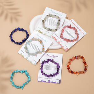 Braccialetti con Chips di Gemme Naturali Unisex, Cristalli Curativi, <span class=keywords><strong>Chakra</strong></span>, <span class=keywords><strong>Pietre</strong></span> Irregolari, Yoga, Reiki, Sollievo dall'Ansia, Trendy - Product Image 3
