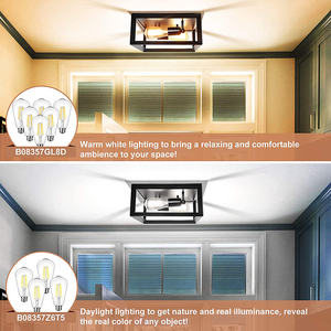 Lámpara Colgante Vintage de 60W, Tamaño Pequeño, Control Táctil, LED Blanco Frío, Jaula de Hierro, Pantalla Negra, Diseño Moderno, Uso Residencial, AC 90 CRI - Product Image 3