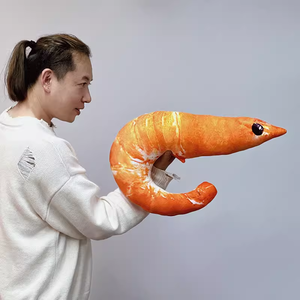 Shrimp Head Plush <b>Pillow</b> <b>Large</b> Soft Stuffed Toy For Kids Party Gift Unisex 2 To 4 Years Pp Cotton Fill - Product Image 3