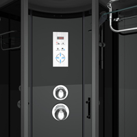 Cabine de douche coulissante en verre de style moderne avec cadre en aluminium noir