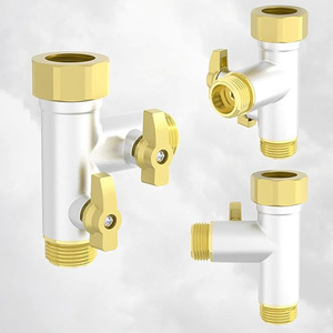 Raccord en T fileté en laiton 1/2 po pour tuyau d'arrosage avec deux vannes - Product Image 4