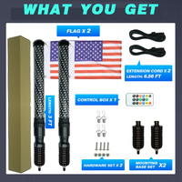 2PCS 1FT 2FT 3FT Chase RGB App and Remote Control Fat Whip Light avec Spring LED Brighter Strong UTV ATV Whip Antenne Flag Pole