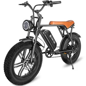 Ons Eu Magazijn Gratis Belasting Max 50Kmh 15Ah 750W Retro Motorfiets Ontwerp Fat Tire Bike V8 Elektrische Fiets Elektrische city Bike