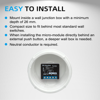 Interrupteur intelligent certifié Bilihondim Matter, mural, 1 canal, 200W, DMX512, sans fil, portée 30m, garantie 1 an