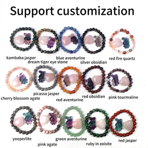 Cristal de guérison spirituelle certifié CE/RoHS Quartz rose arc-en-ciel Fluorite Aventurine rouge Ensemble de bracelets multi-matériaux pour souvenir - Product Image 3