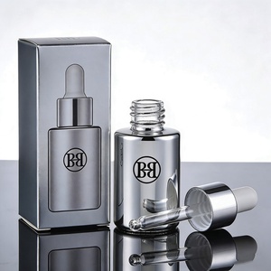 30ml 50ml Glass Bottle Vitamin C Serum Bottle Anti Oxidation <b>Flat</b> Shoulder Glass Dropper Bottle with Packaging Paper <b>Box</b> - Product Image 1