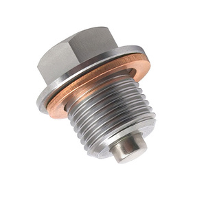 Premium SS304 Magnetic Sump Plug M14*1.25 <b>Thread</b> Universal Oil Drain Bolt with Crush Washer for Car & Motorcycle Maintenance - Product Image 1