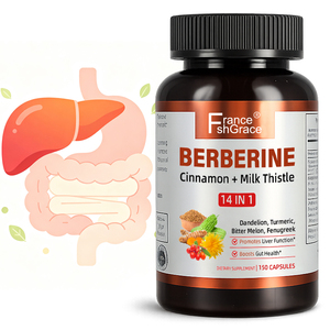 Nutraceutical Shecome Berberine <b>Supplement</b> Manufacturer Cinnamon Milk Thistle Promotes <b>Liver</b> Gut Health Berberine Capsules - Product Image 1