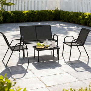 Conjunto <span class=keywords><strong>de</strong></span> Muebles <span class=keywords><strong>de</strong></span> Jardín Teslin Popular <span class=keywords><strong>de</strong></span> 4 Piezas para Patio con Cómodo Sillón - Product Image 1