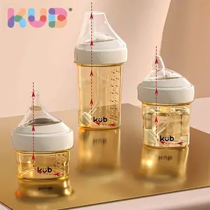 KUB 80/150/240ml Ppsu + biberón de leche de silicona para bebé 3 en 1 chupete conmutable sin BPA juego de biberón para recién nacido