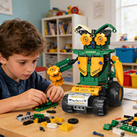 Ensemble de construction de robot 5-en-1 MOC Voiture de fermier programmable télécommandée en plastique ABS, modèle de jouet DIY, cadeau de vacances