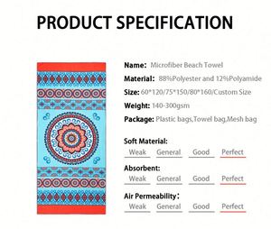 High Quality Oversized Custom Xl Designed Your Own Sand Free Beach <b>Bath</b> Towels - Product Image 2
