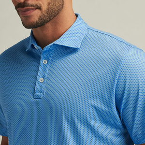 Camiseta ajustada informal para hombre, ropa de golf de alta calidad con logotipo personalizado bordado en 3D para Polos - Product Image 5