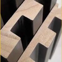 Paneles de pared de rejilla de fibra de bambú y madera maciza de diseño moderno, decoración de fondo de PVC impermeable con función ignífuga